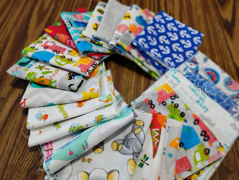 白色和大胆图案脂肪四分之一套装20件棉织物绗缝工艺品 — 第 3/3 张图片