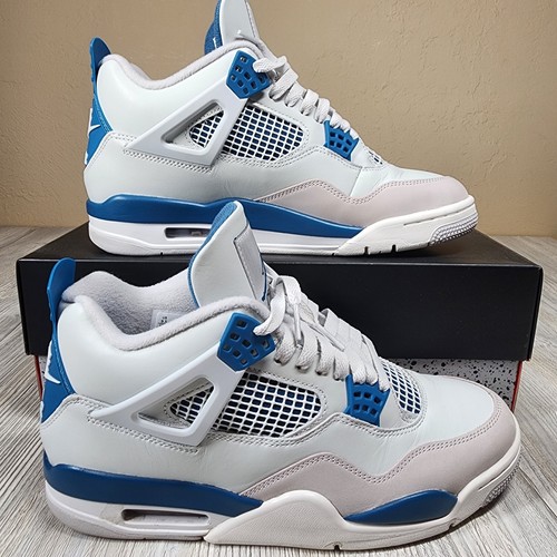Nike Air Jordan 4 Retro Military Blue/White Mens Size 9.5 FV5029-141