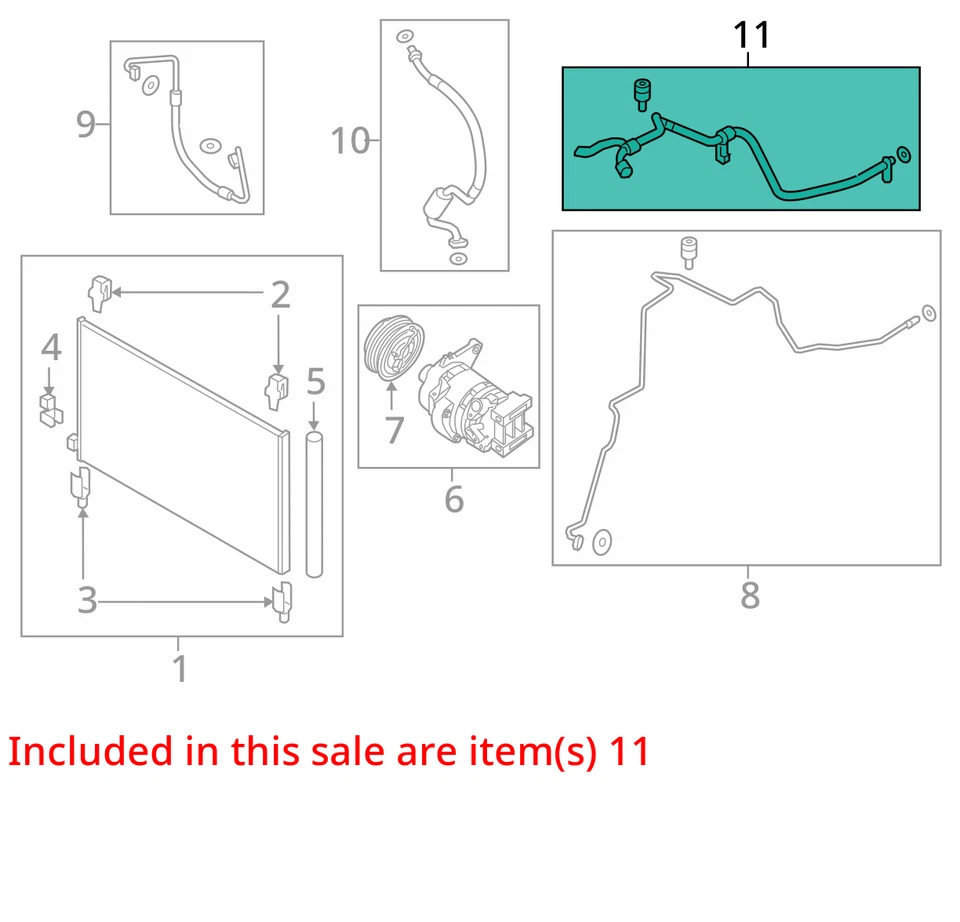 Se adapta a Nissan Murano 2015-2021 3,5 L aire acondicionado manguera tubo OEM Foto 4 de 4