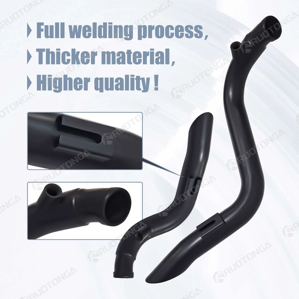 2" LAF Exhaust Pipes w/ Torque Cone for Harley Sportster Softail Black Wrapped - Изображение 2 из 4