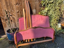 Antique French Corbeille Upholstered Double Bed