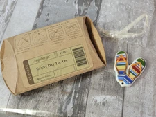 Longaberger Sunny Day Tie-On Ceramic Flip Flops New in Package 23065