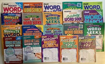 Lot of 20 New Penny Press Dell Word Search Puzzle Books UNSORTED MIXED