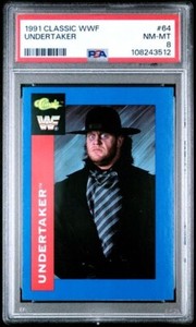 1991 Classic WWF #64 Undertaker RC-Rookie graded PSA 8 NM-MT
