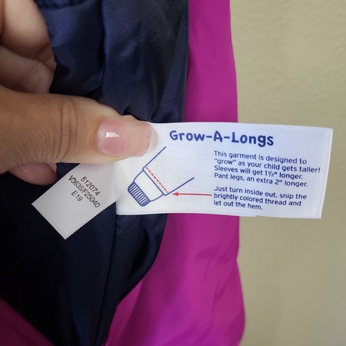 Land's End girl Pink Adjustable Straps Insulated Snow Ski Pants Overall Size 16H - Picture 11 of 12