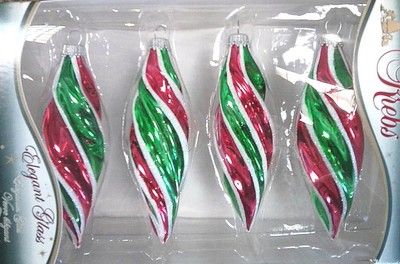 Christbaumkugeln Kugel Glitter Rot//Grün Krebs Glas Lauscha