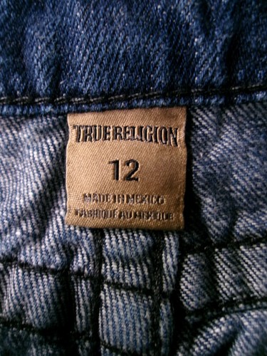 True Religion Jean Youth 12 Blue Camo Regular Straight Leg Wash Geno Single End - Picture 8 of 16