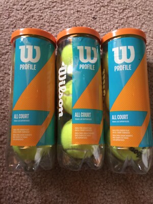   NEW   WILSON Profile All Court toutes Surfaces Tennis Balls 3 cans (9 Balls)