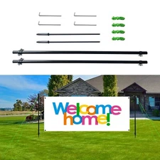 3x10ft Outdoor Horizontal Banner Post Advertising Displays Stand (Hardware only)
