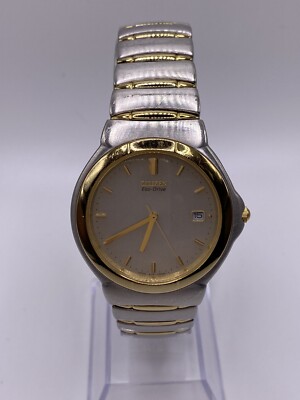 Citizen eco-drive Men's Silver Gold Tone Stainless Steel Wrist