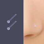 <!--F#f_0-->2 Pcs Flexible Clear Invisible Hidden Nose Stud Ring Bar Transparent Retainer<!--F/-->