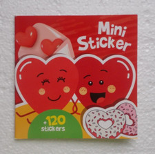 120 Mini - Sticker im Heft Sticker auf 8 Seiten 11 x 11 cm Herz Herzen Liebe