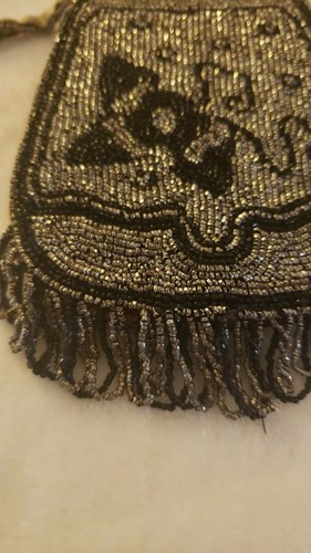 Great Condition! Antique Vintage Purse Beaded Deco Flapper Bag Handbag 1920s - Picture 4 of 11