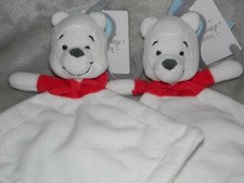 Matalan Pooh comforter soft toy TWO NEW white Winnie blankie red