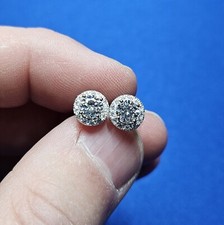 Mens Ladies Halo Moissanite Stud Earrings 0.5ct 1ct VVS D GRA Certified Pair