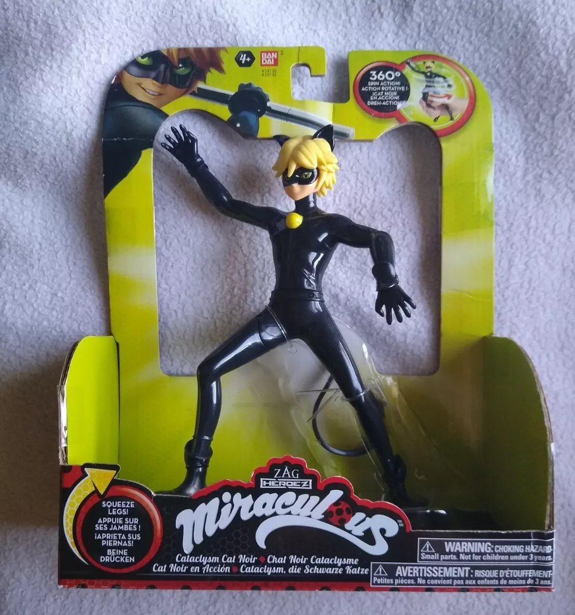 Cat Noir 7 Bandai Zag Heroes Miraculous ladybug 360 Spin Action moving  figure