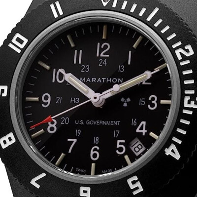 MILITARY WATCH AVIATION MARATHON NAVIGATOR w/ DATE 2nd Timezone, NEWEST SAPPHIRE