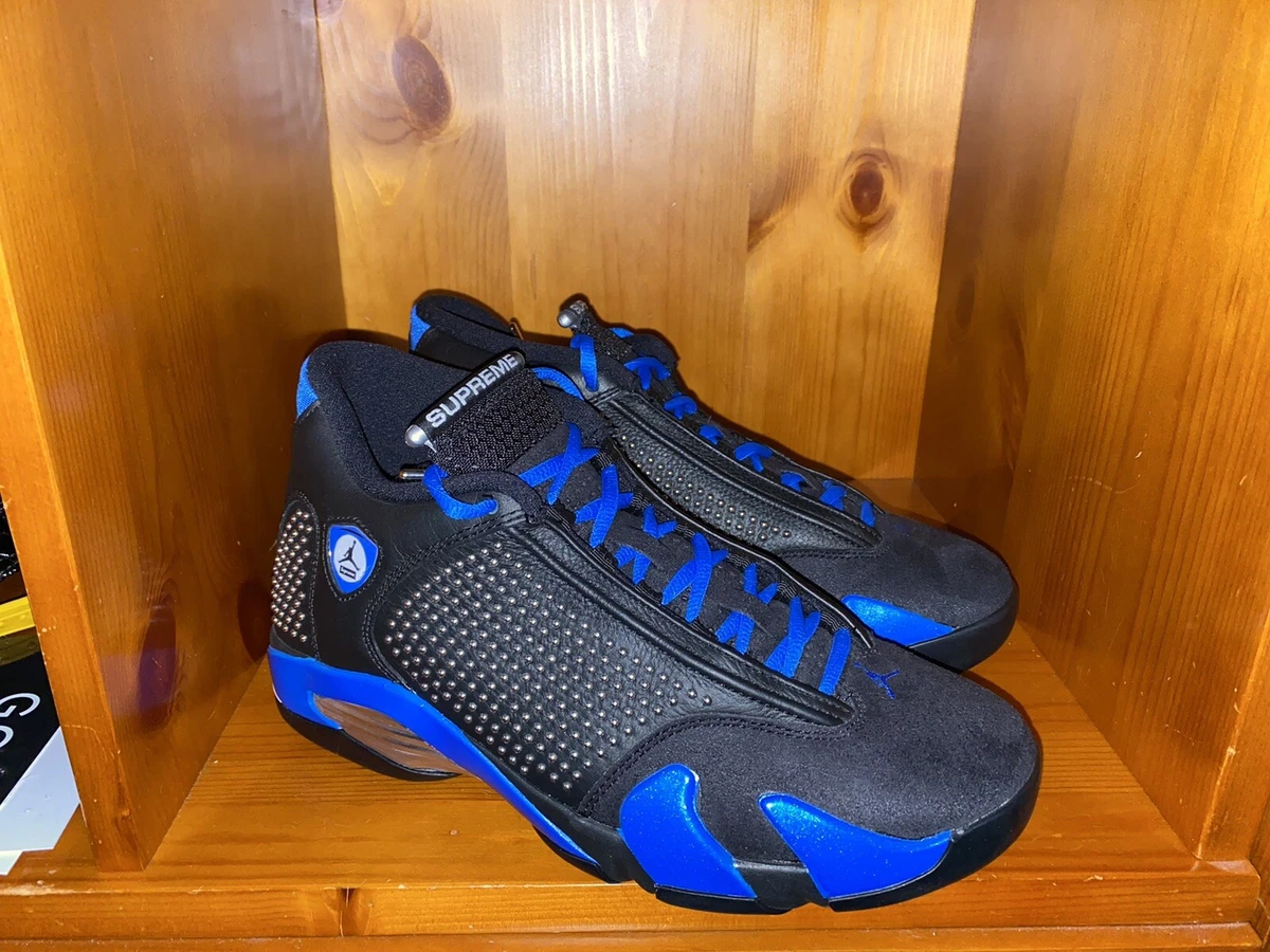 Supreme Air Jordan 14 Retro Black/ Varsity Royal Blue Brand New | eBay