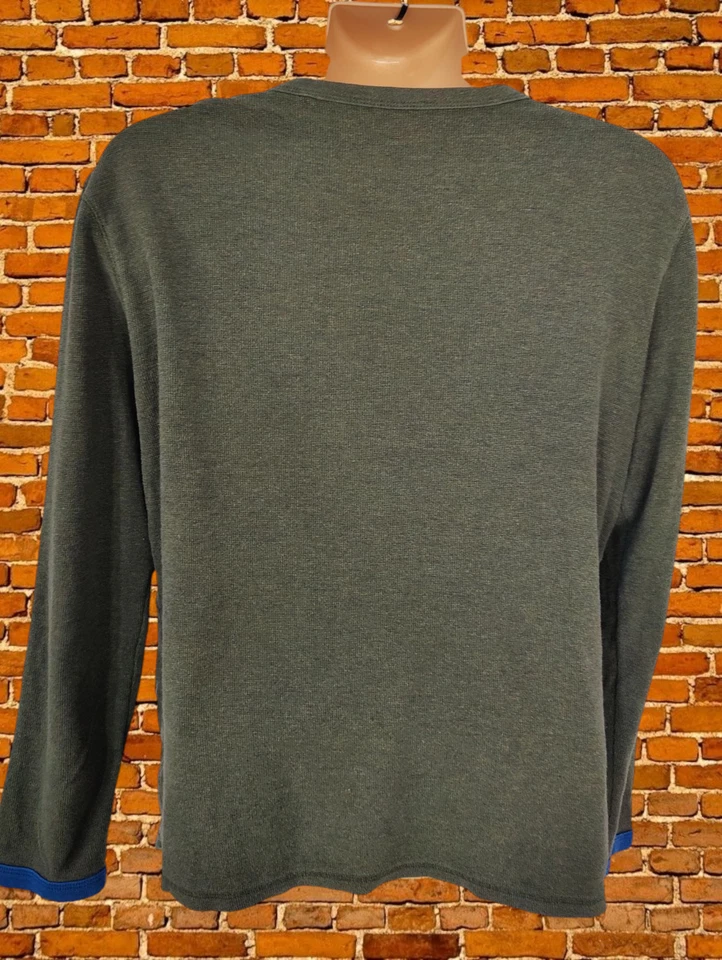 CAMISETA DE SUELO VERDE CAQUI MEDIANA 100% ALGODÓN HOMBRE MANGA LARGA SUÉTER TOP Foto 3 de 4