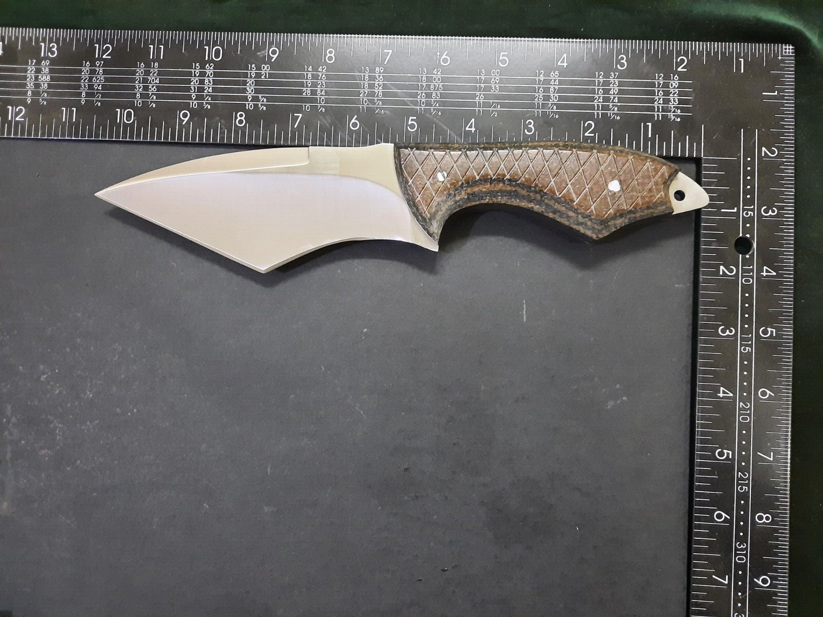 RaB Custom Handmade Full Tang D2 Tool Steel Skinning Knife W/Leather Sheath