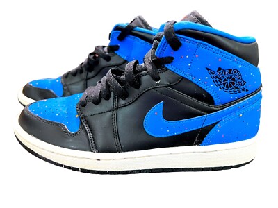 Size 7.5 Nike Air Jordan 1 Mid Royal Splatter 2018 - Men's 554724