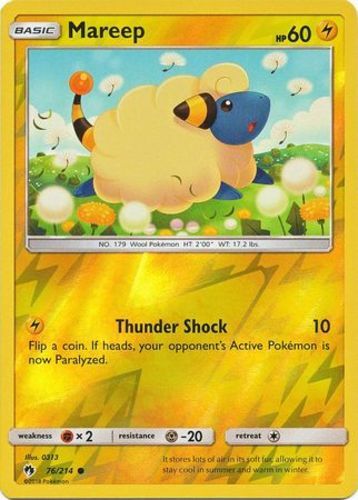 LP Pokemon Mareep - 76/214 - Common - Reverse Holo Lightly Played Lost Thunder - Picture 1 of 1
