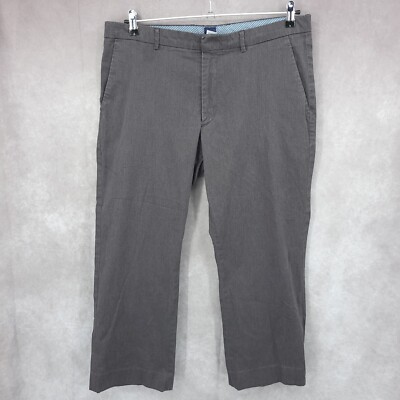 Gap Dress Pants Mens 36 x 30 Gray Straight Fit Trousers Stretch Business Wear