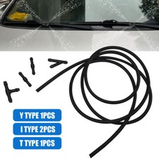 Black Car Windshield Wiper Arm Washer Hose Spray Jet Set Accessories Universal