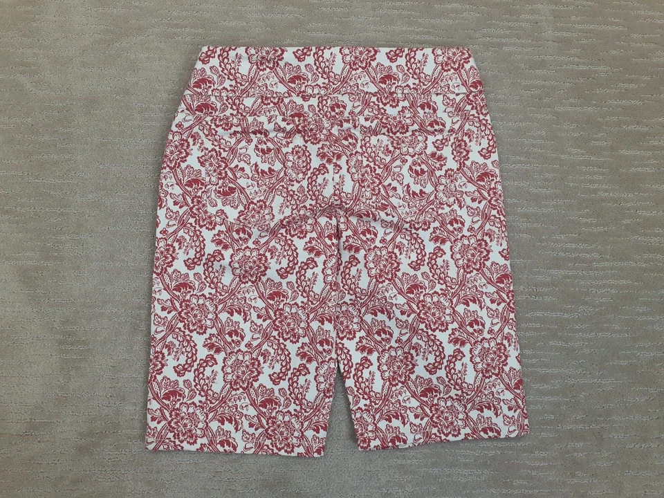 Pantalones Cortos Chadwicks Para Mujer 6T Alto Rojo Blanco Floral Bermudas Elastizadas Nuevos Sin Etiquetas Foto 3 de 4