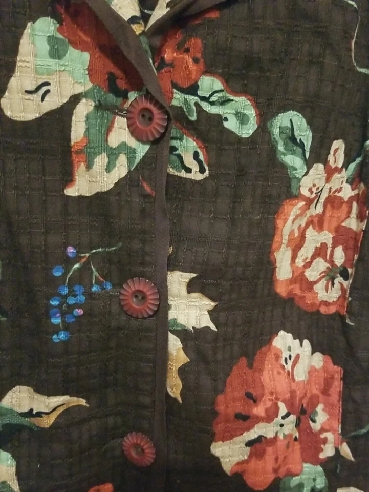 KORET Button Coat Woman Medium 10-12 Brown Chocolate Covent Garden Button Down - Image 4 of 4