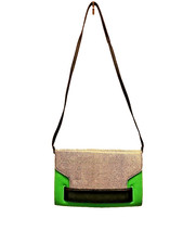 Vintage H M soft Sided Florescent Green purse