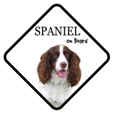 SPRINGER SPANIEL Dog On Board Car Sign With Sucker Sticker Decal