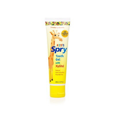 Spry Xylitol Toothpaste for Baby, Toddler Strawberry Banana 2 Fl Oz (Pack of 1)