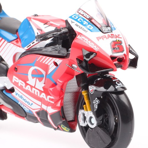 1/18 2021 Ducati Desmosedici GP21 Pramac #5 Johann Zarco Motorcycle Model Toy - Picture 14 of 16