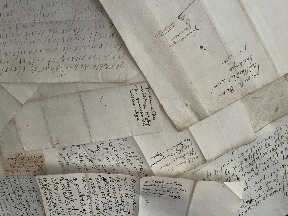 1600s OLD  LETTER Baroque Era 17th Century Watermarked Correspondence Document - Image 2 of 4