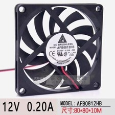 Delta AFB0812HB 8010 DC12V 0.20A 8CM 2-Wire Silent Fan