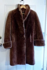 Laskin Mouton Genuine Dyed Lambskin Full-length Lined Fur Coat '50's era