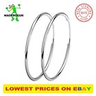 925 Sterling Silver Hoop Earrings Set Hinged Sleeper with Charm Ball Women Kids