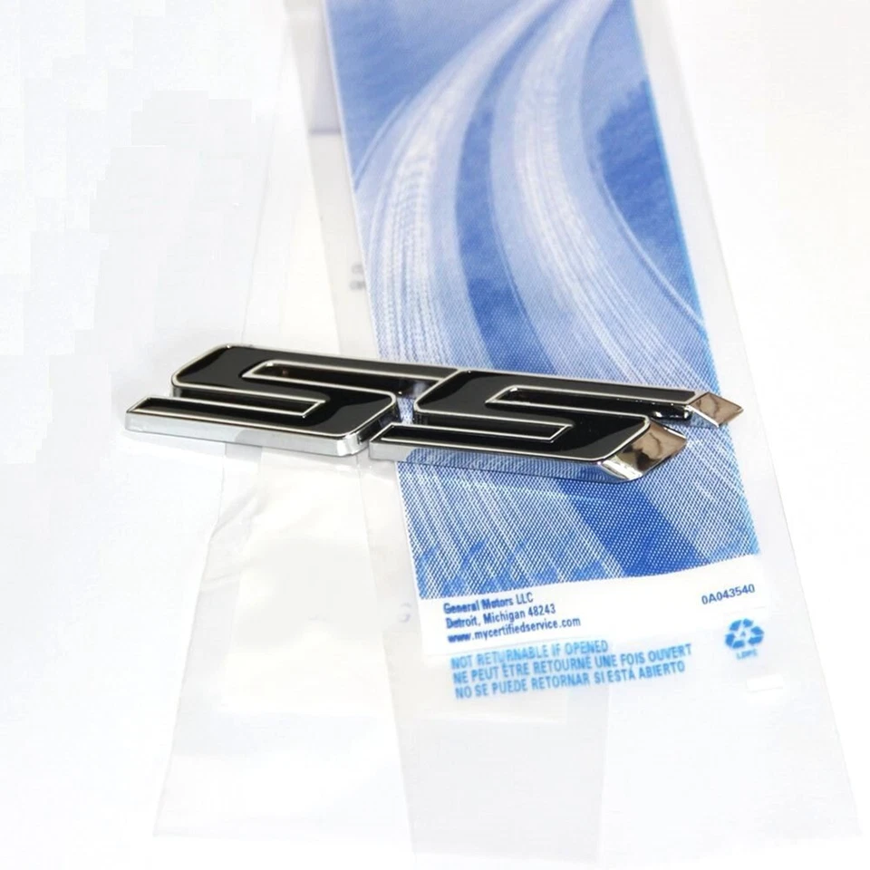 2x Pegatina insignia emblema SS OEM 3D se adapta a la serie Camaro negro brillante Uy Foto 4 de 4