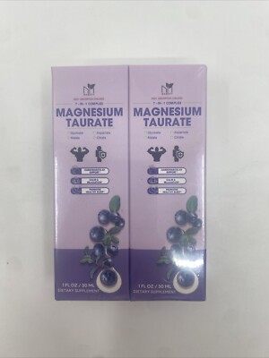 2 Magnesium Taurate Liquid Drop Magnesium 2000mg-Calm Complex 30ml Exp 03/2026