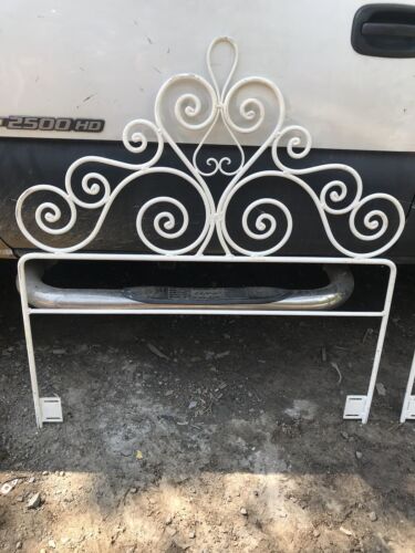 Vintage Victorian Wrought Iron Scroll Twin Headboards - Picture 2 of 6