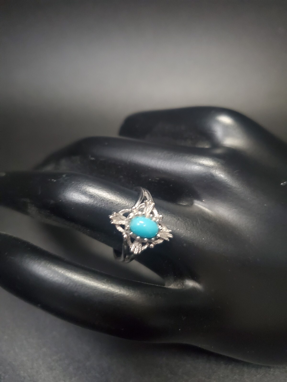 Sarah Coventry Adjustable Silver Ring Turquoise - image 1