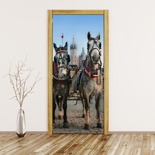 Poster per porta pellicola per mobili carta da parati per porta autoadesiva città vecchia chiesa di mercato Polonia