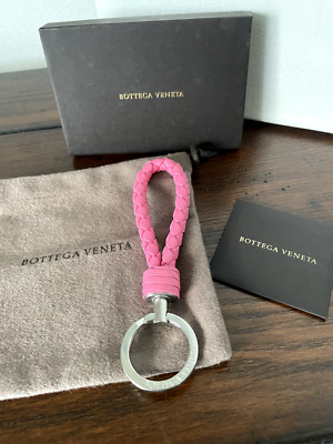 キーケース BOTTEGA VENETA DARK BROWN NAPPA LEATHER KEYRING CASE BOTTEGA VENETA Key Case Leather Brown Men's with Scratches