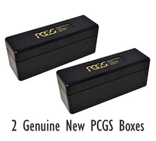 2 Genuine PCGS Slab Box For 20 Certified Graded Coins Storage Black Official NEW