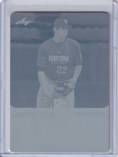 Matt Myers 2013 Leaf Perfect Game Base Cyan Plate 1/1