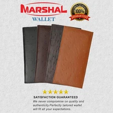 Brand New Hand Crafted Genuine Soft Ostrich Pattern Leather Checkbook Cover