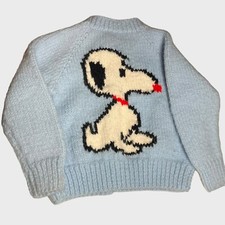 Vtg Snoopy Cardigan Sweater Button Down 50s 60s Peanuts Child Toddler Infant