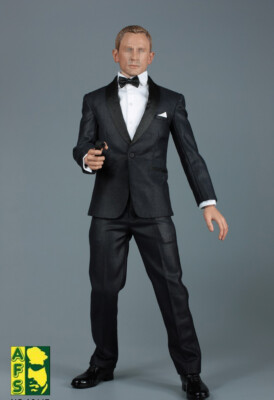 AFS A014 1/6 007 Agent Suit Set Black Suit Accessories For 12   Figure INSTOCK