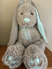 Hugfun Bunny Rabbit Gray Blue Nose Long Ears 24" Plush Stuffed Animal Easter